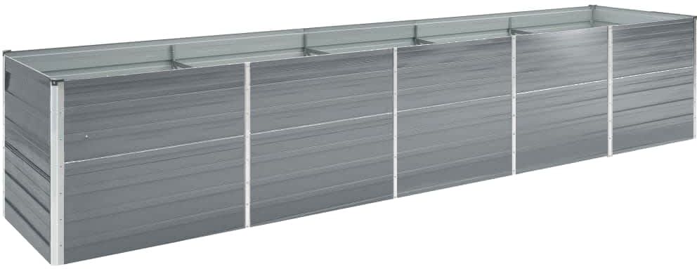 vidaXL forhøjet plantekasse 400x80x45 cm galvaniseret stål grå vidaXL forhøjet plantekasse 400x80x45 cm galvaniseret stål grå