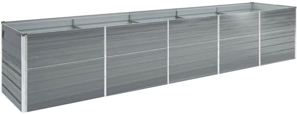 vidaXL forhøjet plantekasse 400x80x77 cm galvaniseret stål grå vidaXL forhøjet plantekasse 400x80x77 cm galvaniseret stål grå
