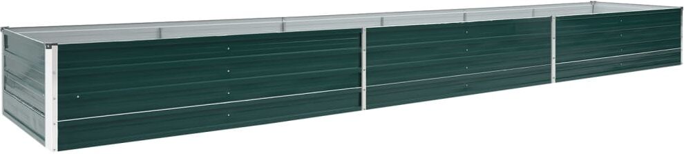 vidaXL forhøjet plantekasse 480x80x45 cm galvaniseret stål grøn