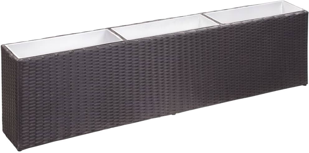 vidaXL plantekasse med 3 krukker 150x20x40 cm polyrattan sort vidaXL plantekasse med 3 krukker 150x20x40 cm polyrattan sort