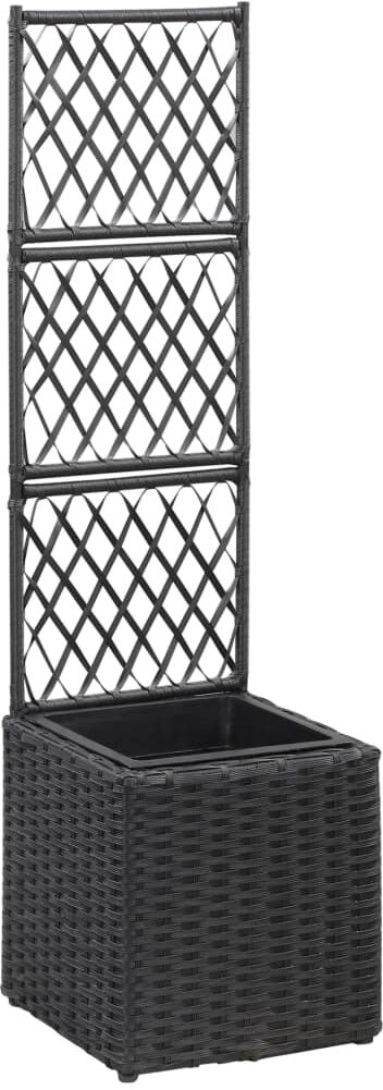 vidaXL espalier med hævet plantekasse 30x30x107 cm polyrattan sort vidaXL espalier med hævet plantekasse 30x30x107 cm polyrattan sort