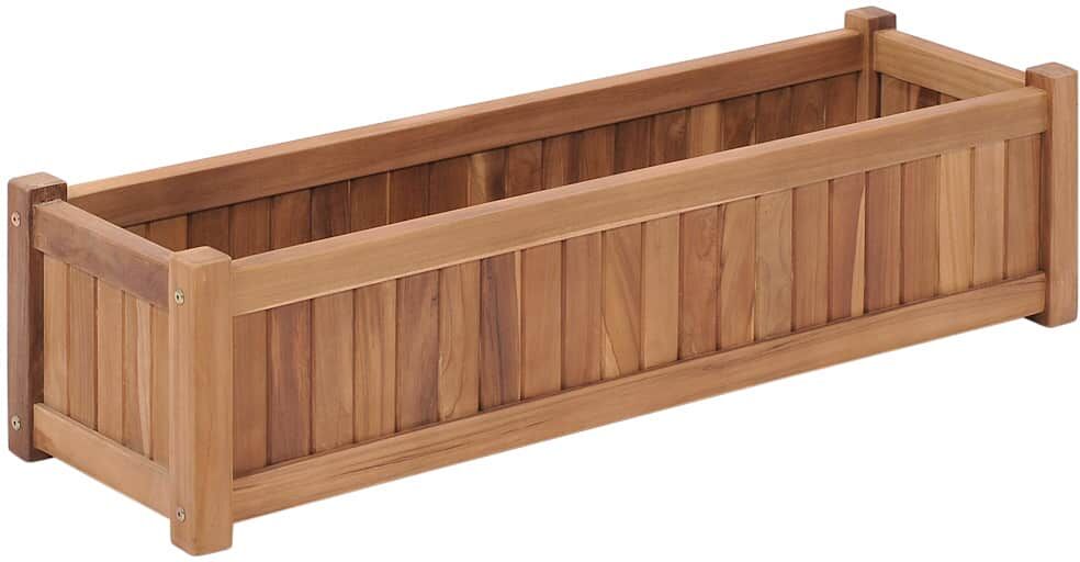 vidaXL hævet plantekasse 100x30x25 cm massivt teaktræ vidaXL hævet plantekasse 100x30x25 cm massivt teaktræ