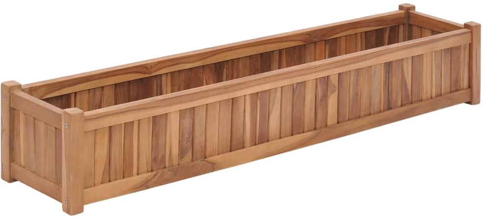 vidaXL hævet plantekasse 150x30x25 cm massivt teaktræ vidaXL hævet plantekasse 150x30x25 cm massivt teaktræ