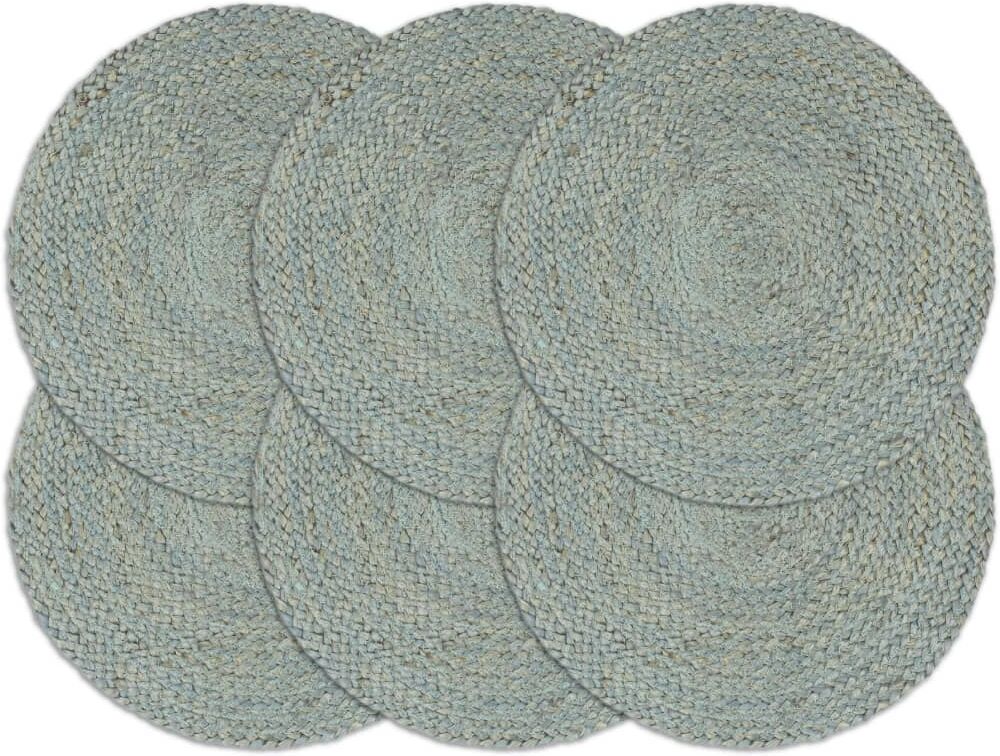 vidaXL dækkeservietter 6 stk. rund 38 cm jute olivengrøn vidaXL dækkeservietter 6 stk. rund 38 cm jute olivengrøn