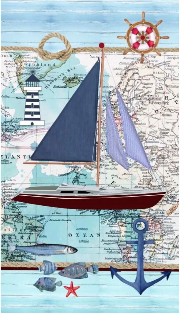 Good Morning badehåndklæde AARON 100x180 cm blå Good Morning badehåndklæde AARON 100x180 cm blå