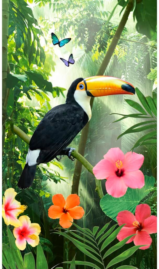 Good Morning badehåndklæde RAINFOREST 100x180 cm grøn Good Morning badehåndklæde RAINFOREST 100x180 cm grøn