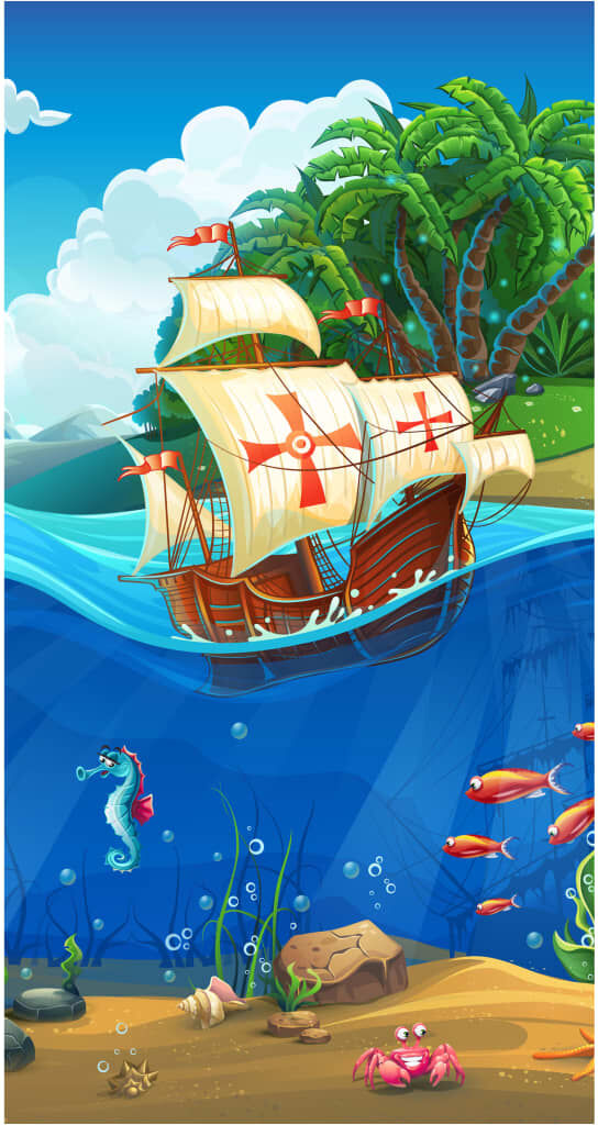 Good Morning badehåndklæde CAPTAIN 75x150 cm flerfarvet Good Morning badehåndklæde CAPTAIN 75x150 cm flerfarvet