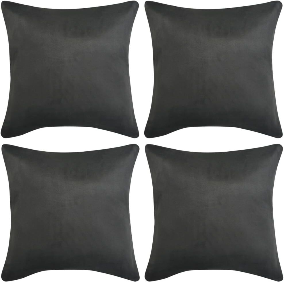 vidaXL pudebetræk 4 stk. 40x40 cm polyester imiteret ruskind antracitgrå vidaXL pudebetræk 4 stk. 40x40 cm polyester imiteret ruskind antracitgrå