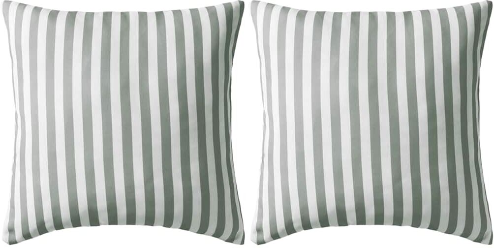vidaXL udendørspuder 2 stk. stribeprint 45 x 45 cm grå vidaXL udendørspuder 2 stk. stribeprint 45 x 45 cm grå