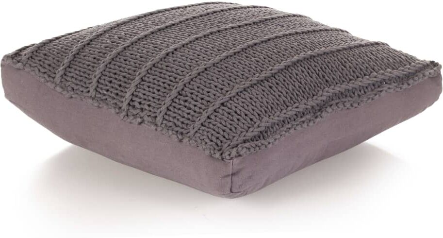 vidaXL gulvpude firkantet strikket bomuld 60 x 60 cm grå vidaXL gulvpude firkantet strikket bomuld 60 x 60 cm grå