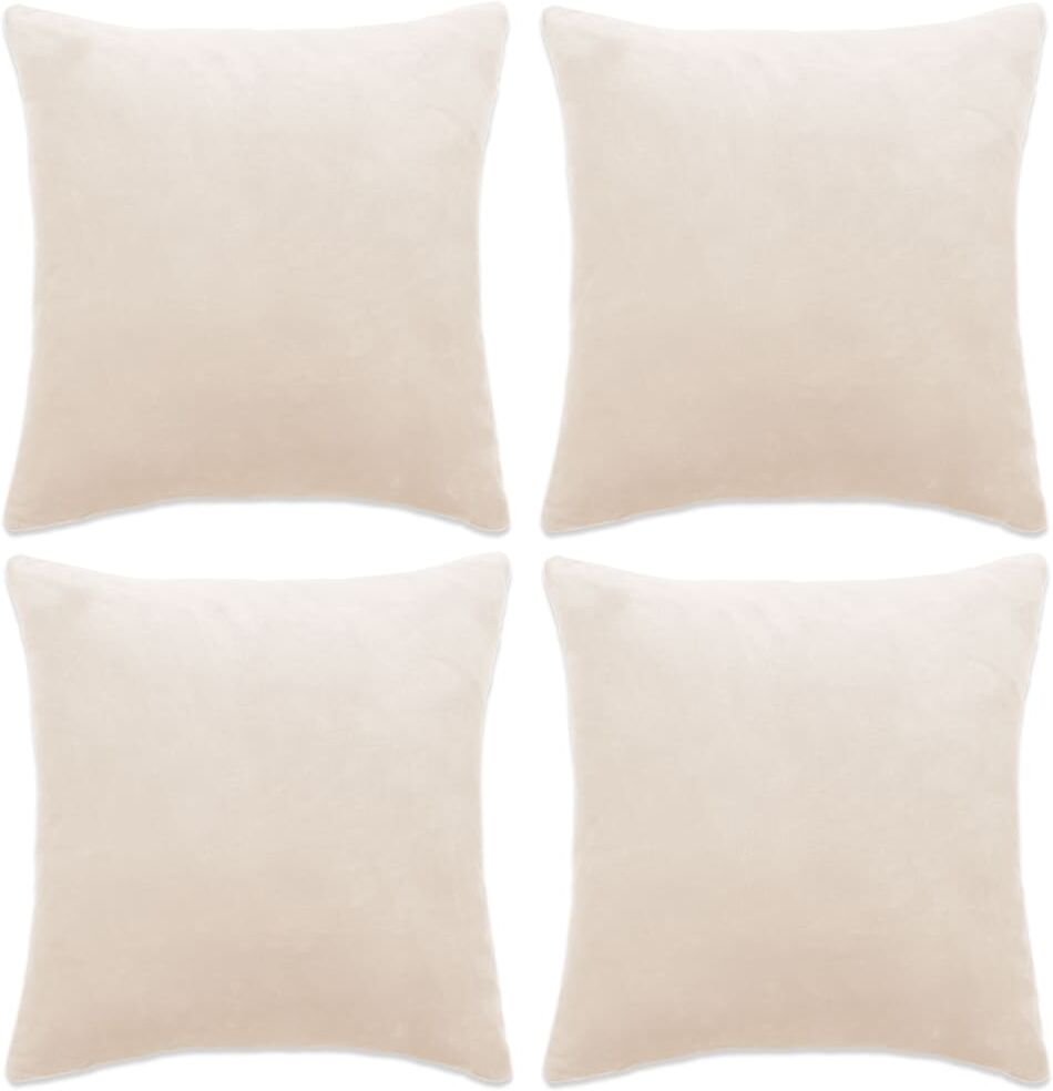 vidaXL pudebetræk 4 stk. velour 80 x 80 cm råhvid vidaXL pudebetræk 4 stk. velour 80 x 80 cm råhvid