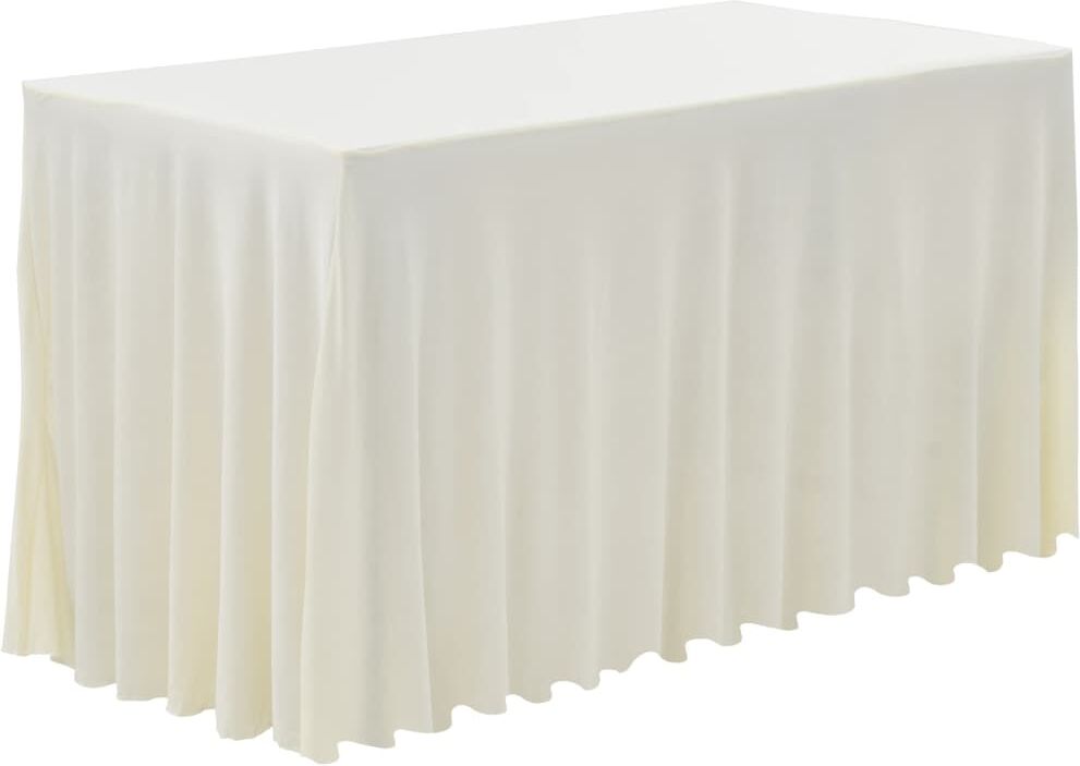 vidaXL strækbare bordduge skørt 2 stk. 243 x 76 x 74 cm cremefarvet vidaXL strækbare bordduge skørt 2 stk. 243 x 76 x 74 cm cremefarvet
