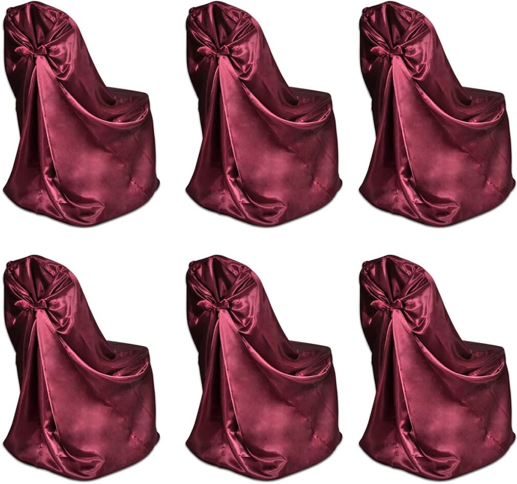vidaXL Burgundy Stolebetræk til Bryllupsmiddagen - 6 stk vidaXL Burgundy Stolebetræk til Bryllupsmiddagen - 6 stk