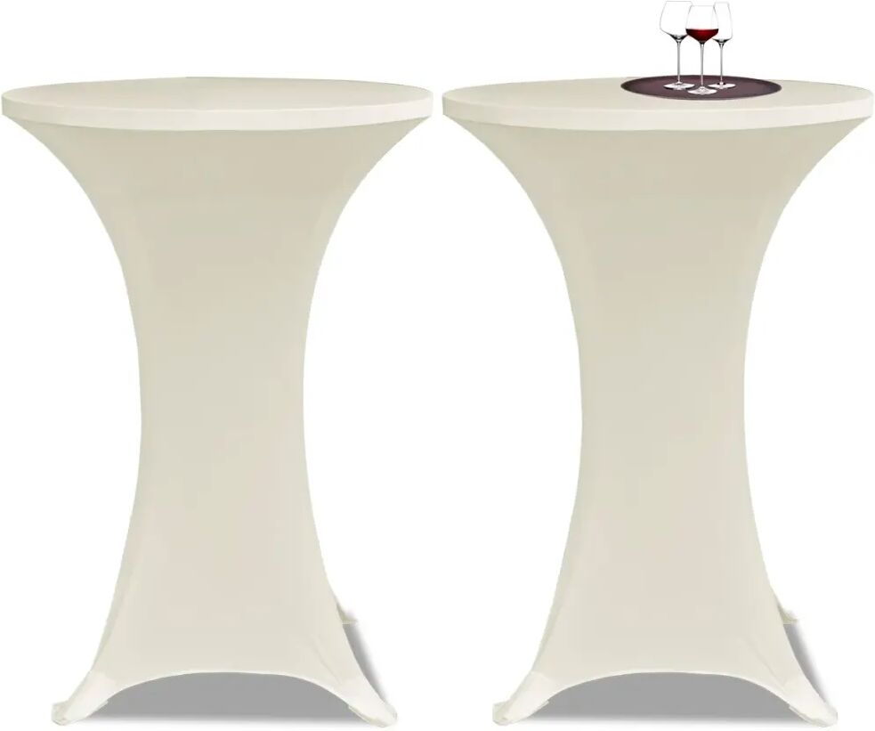 vidaXL Stående bord dug Ø70, cremefarvet i strækmateriale, 2 stk vidaXL Stående bord dug Ø70, cremefarvet i strækmateriale, 2 stk