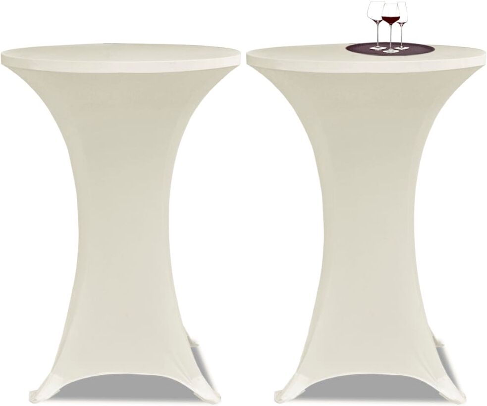 vidaXL Stående bordbetræk Ø80, cremefarvet, strækbart, 2 stk vidaXL Stående bordbetræk Ø80, cremefarvet, strækbart, 2 stk