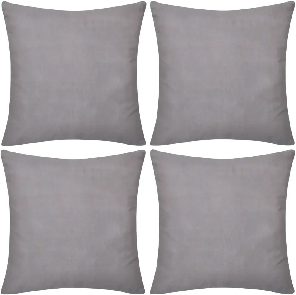 vidaXL 4 pudebetræk i bomuld 50 x 50 cm grå vidaXL 4 pudebetræk i bomuld 50 x 50 cm grå
