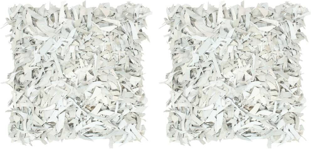 vidaXL puder 2 stk. pjusket lysegrå 45 x 45 cm læder og bomuld vidaXL puder 2 stk. pjusket lysegrå 45 x 45 cm læder og bomuld