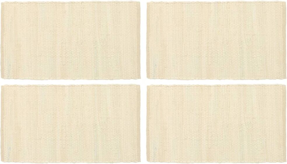 vidaXL dækkeservietter 4 stk. 30 x 45 cm bomuld chindi cremefarvet vidaXL dækkeservietter 4 stk. 30 x 45 cm bomuld chindi cremefarvet