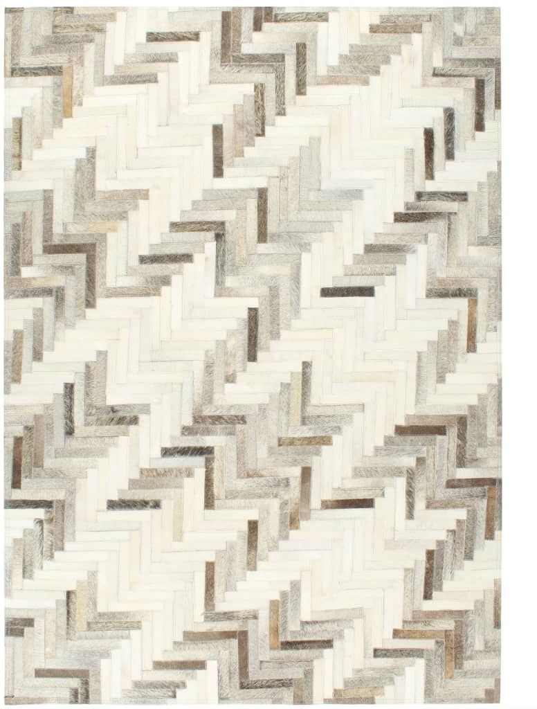 vidaXL patchworktæppe ægte læder med hår 80 x 150 cm grå/hvid vidaXL patchworktæppe ægte læder med hår 80 x 150 cm grå/hvid