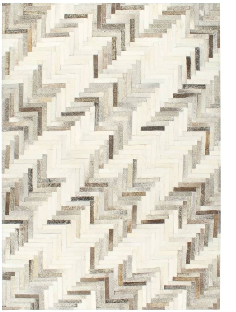 vidaXL patchworktæppe ægte læder med hår 120 x 170 cm grå/hvid vidaXL patchworktæppe ægte læder med hår 120 x 170 cm grå/hvid