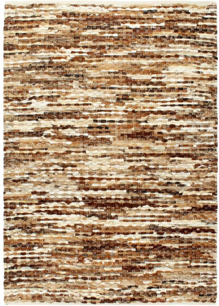 vidaXL gulvtæppe ægte læder med hår 120 x 170 cm brun/hvid vidaXL gulvtæppe ægte læder med hår 120 x 170 cm brun/hvid