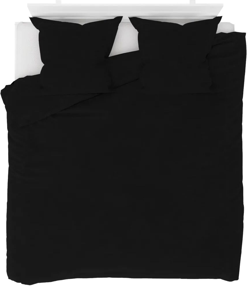vidaXL sengesæt 200x200/80x80 cm fleece sort vidaXL sengesæt 200x200/80x80 cm fleece sort