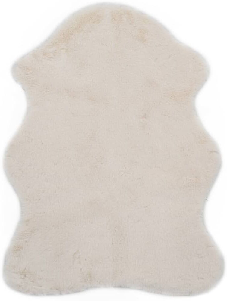 vidaXL gulvtæppe 65 x 95 cm kunstig kaninpels cremefarvet vidaXL gulvtæppe 65 x 95 cm kunstig kaninpels cremefarvet