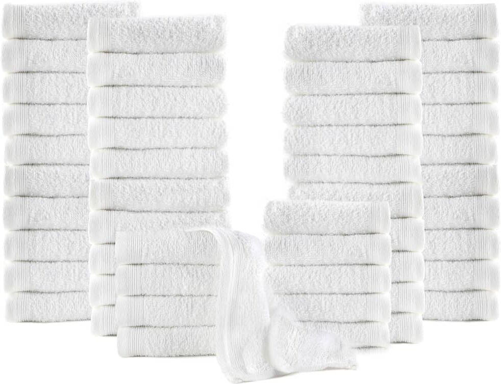 vidaXL gæstehåndklæder 50 stk. bomuld 350 gsm 30x30 cm hvid