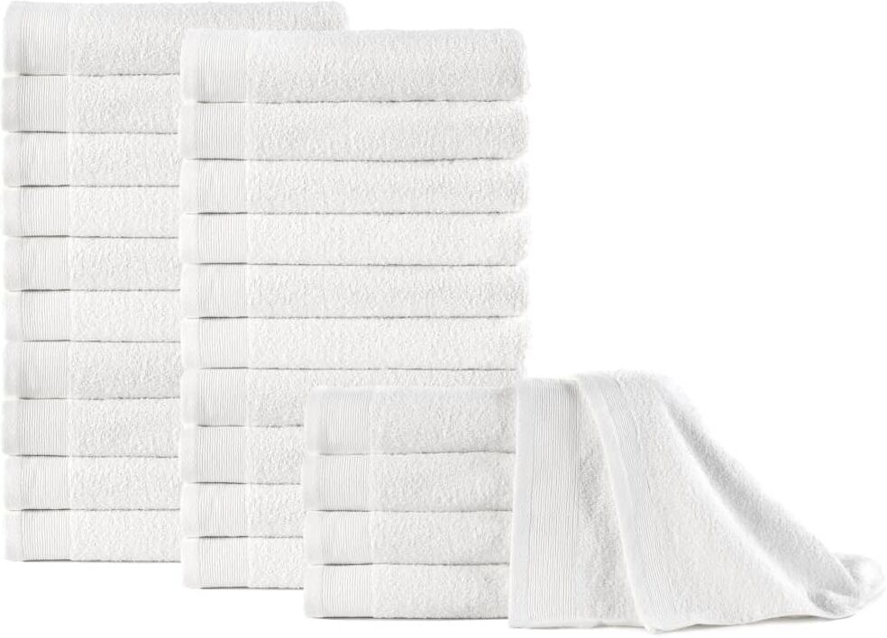 vidaXL håndklæder 25 stk. bomuld 350 gsm 50x100 cm hvid vidaXL håndklæder 25 stk. bomuld 350 gsm 50x100 cm hvid