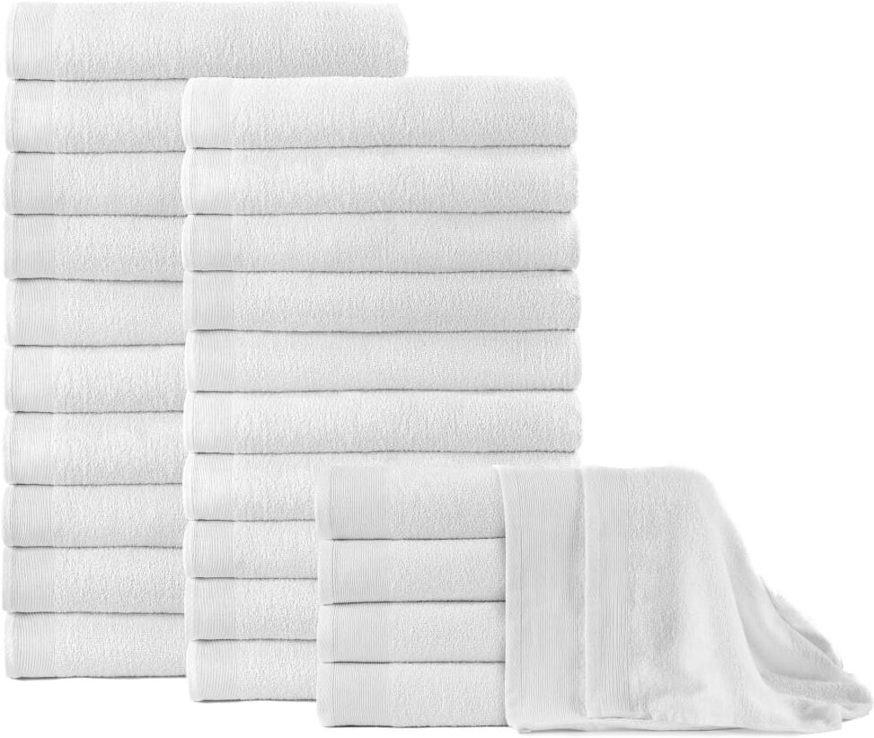 vidaXL badehåndklæder 25 stk. bomuld 350 gsm 100x150 cm hvid vidaXL badehåndklæder 25 stk. bomuld 350 gsm 100x150 cm hvid