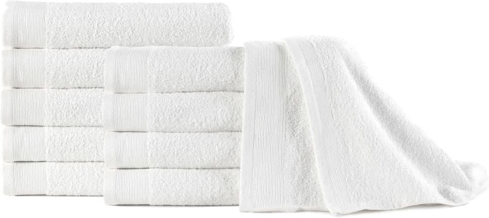 vidaXL håndklæder 10 stk. bomuld 350 gsm 50x100 cm hvid vidaXL håndklæder 10 stk. bomuld 350 gsm 50x100 cm hvid
