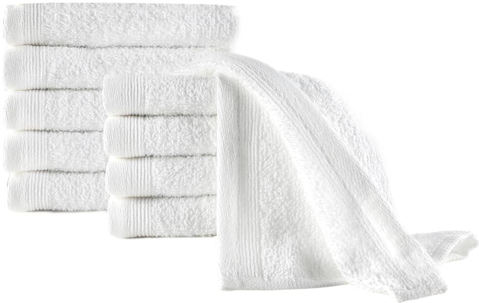 vidaXL gæstehåndklæder 10 stk. bomuld 450 gsm 30x50 cm hvid vidaXL gæstehåndklæder 10 stk. bomuld 450 gsm 30x50 cm hvid