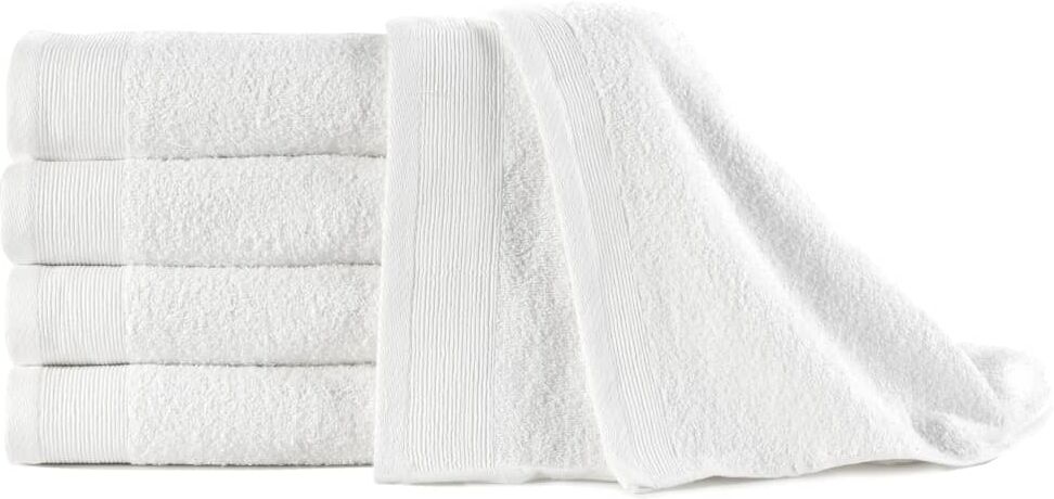 vidaXL håndklæder 5 stk. bomuld 450 gsm 50x100 cm hvid vidaXL håndklæder 5 stk. bomuld 450 gsm 50x100 cm hvid