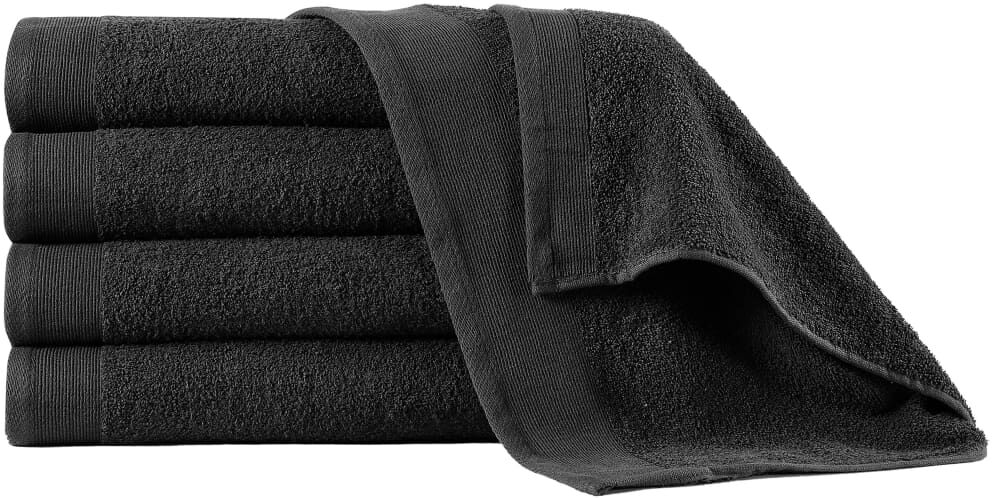 vidaXL badehåndklæder 5 stk. bomuld 450 gsm 70x140 cm sort vidaXL badehåndklæder 5 stk. bomuld 450 gsm 70x140 cm sort