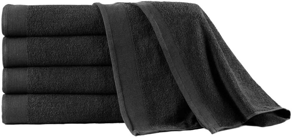 vidaXL badehåndklæder 5 stk. 450 gsm 100x150 cm bomuld sort vidaXL badehåndklæder 5 stk. 450 gsm 100x150 cm bomuld sort