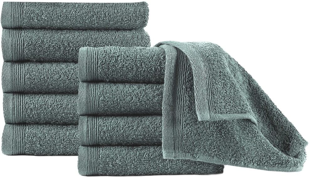 vidaXL gæstehåndklæder 10 stk. bomuld 450 gsm 30x50 cm grøn vidaXL gæstehåndklæder 10 stk. bomuld 450 gsm 30x50 cm grøn