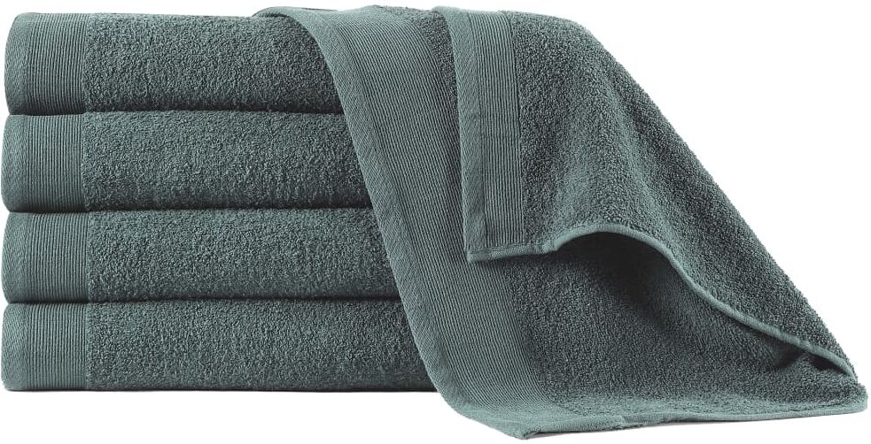 vidaXL håndklæder 5 stk. bomuld 450 gsm 50x100 cm grøn vidaXL håndklæder 5 stk. bomuld 450 gsm 50x100 cm grøn