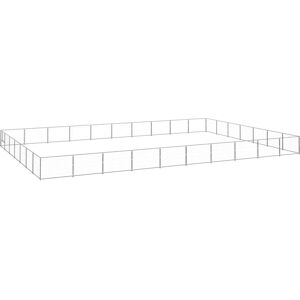 vidaXL hundeløbegård 70 m² stål sølvfarvet