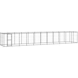 vidaXL udendørs hundebur med tag 26,62 m² stål