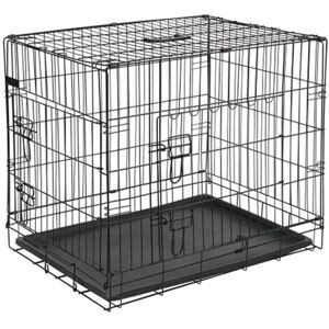 @Pet transportkasse til hund 92,5x57,5x64 cm metal sort 15003