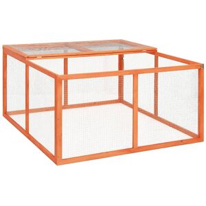 vidaXL kaninbur 124x120x60 cm massivt fyrretræ