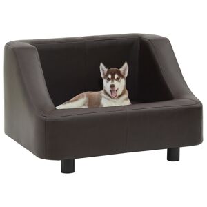 vidaXL hundesofa 67x52x40 cm kunstlæder brun