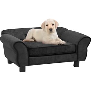 vidaXL hundesofa 72x45x30 cm plys mørkegrå