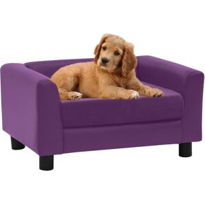 vidaXL hundesofa 60x43x30 cm med skumpude plys og kunstlæder bordeaux