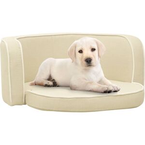 vidaXL foldbar hundesofa 76x71x30 cm vaskbar hynde linned cremefarvet