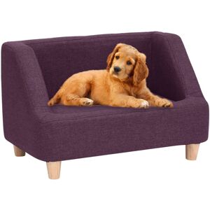 vidaXL hundesofa 60x37x39 cm linned bordeauxfarvet