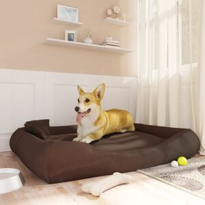 vidaXL hundeseng med puder 135x100x23 cm oxfordstof brun