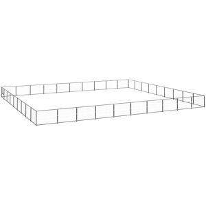 vidaXL hundeløbegård 90 m² stål sort