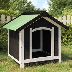 vidaXL hundehus 65x65x61,5 cm massivt fyrretræ grå