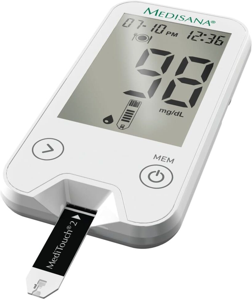 Medisana blodsukkerapparat MediTouch 2 mg/dL hvid Medisana blodsukkerapparat MediTouch 2 mg/dL hvid